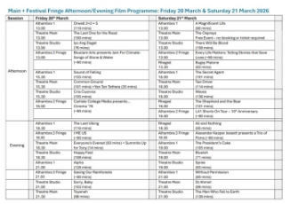 2026 Fringe Timetable